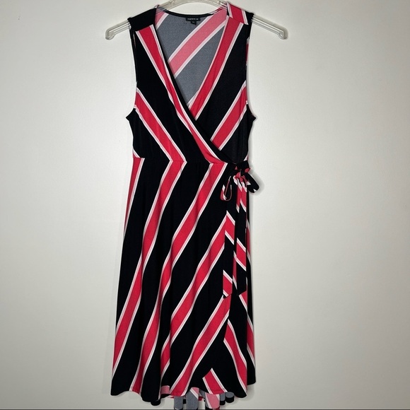 torrid Dresses & Skirts - Torrid Color Block Faux Wrap Sleeveless Surplus Front High Low Dress SZ 00 (M/L)